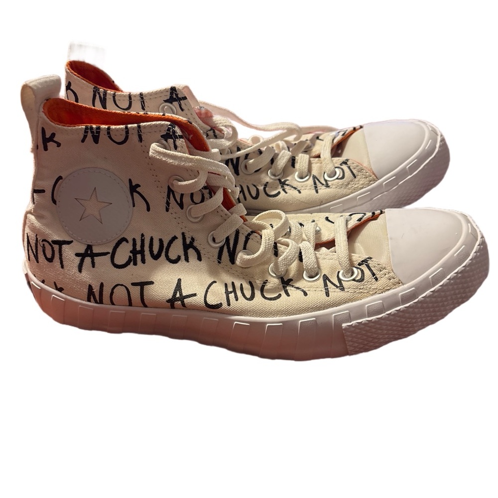 Converse Cream/Orange Not Chuck High-Top Canvas Sneakers Men’s Size 10